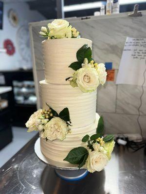 3-tiered wedding cake by The Sweet Spot Baking Co.