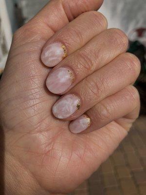 Beautiful pink+ nude marble design with gold flake accents