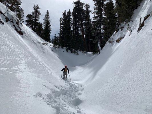 Off trail deep powder using GaiaGPS worked great with Tamarack snowshoes.