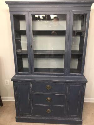 Here is a China cabinet we got from my mother that our daughter has had painted by Tuscany Designs. Their work is subtle and magic!