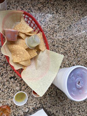 Complimentary chips and salsa