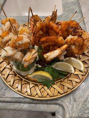 Mango BBQ And Scampi Shrimp Skewers