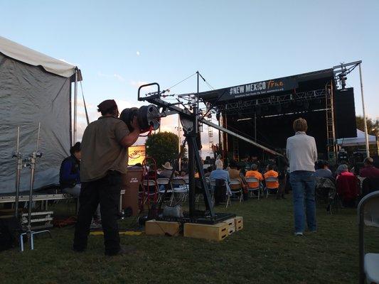 21' Jib flying the Sony Fs7 Mkii camera for a country music concert. Contact a professional and experienced crew at Camera Hogs, LLC