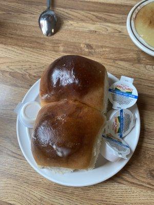 Yummy big rolls and butter