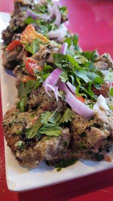 Lucknowi malai kebab- mild kebab, tastes great.