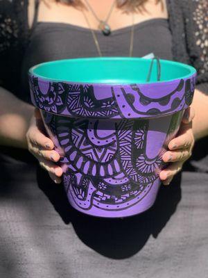 reiki infused hand painted plant pots from Stargazer reiki