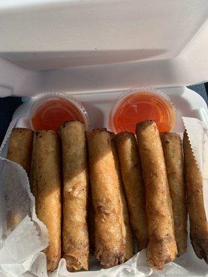 Lumpia was cold and lacked flavor.