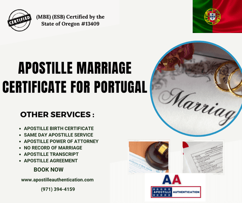 Apostille Marriage Certificate For Portugal