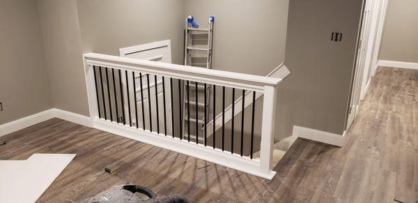 Custom railing, flooring, and paint