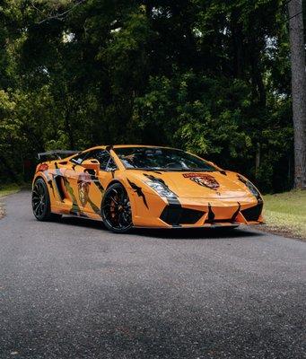 Gallardo With a Custom Printed Wrap Design