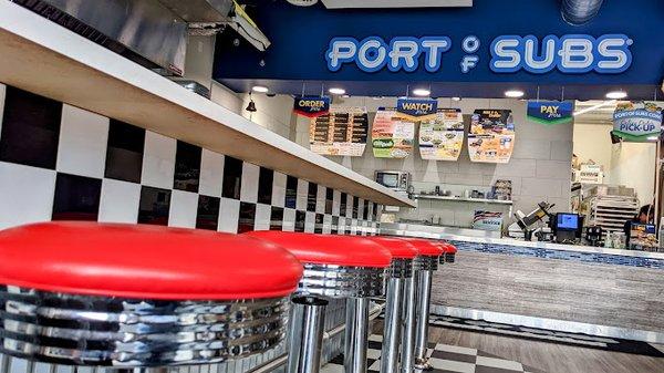 Parlor Seating At Port of Subs in Rexburg