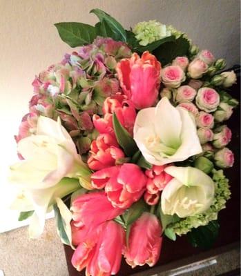 Judy works miracles!  Another beautiful arrangement created for us at the last minute!