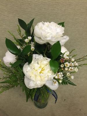 The elegance of white peonies.