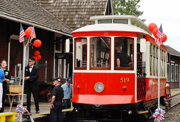 Trolley and the conductors.