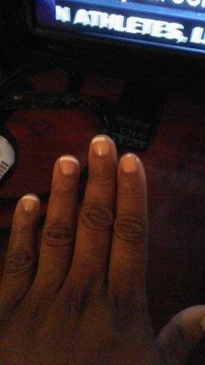 My "french manicure" an hour later