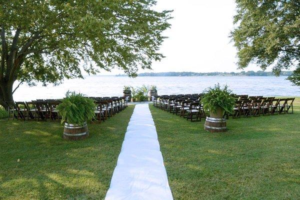 Ceremony with a lake view