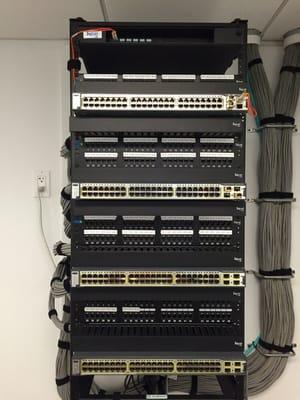 Cat6 and Fiber Optic Data rack at Vizio, Inc.