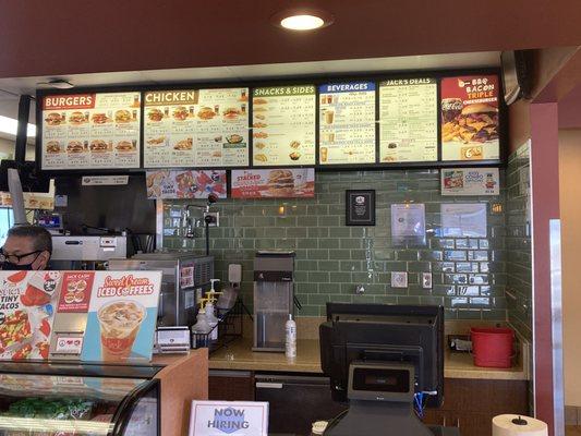 Jack in the box.  Menu.