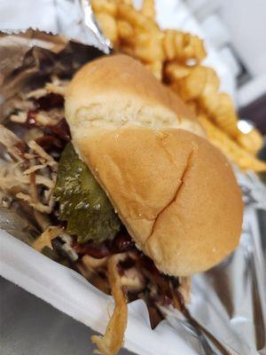 Pulled Pork Sandwich with French Fries