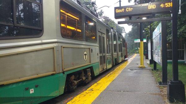 Inbound train at Waban station