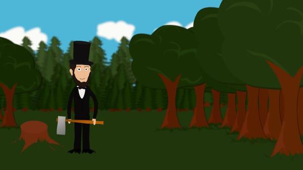 Abe Lincoln scene from the Black Diamond Solutions animation video.