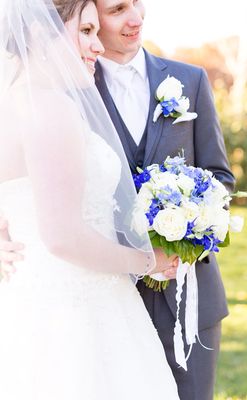 Blue and white wedding