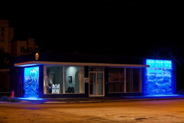 Building Facade at Night