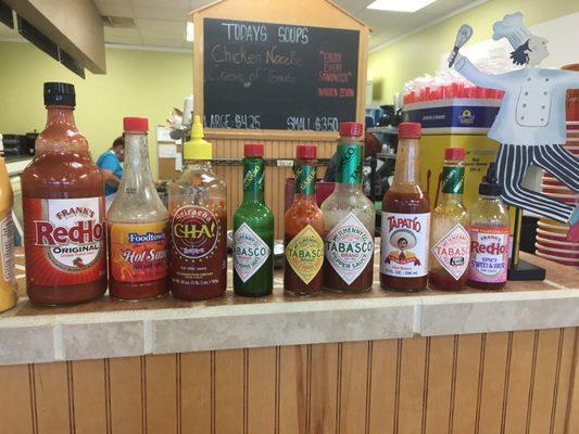 Hot sauce selection!