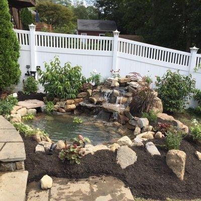 Pond & Waterfall with gardens in Stamford!