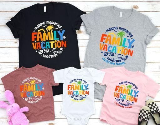 "Making Memories, One Adventure at a Time!  #FamilyVacay" Custom Family Vacation shirts, Concert Shirt, Kids shirt