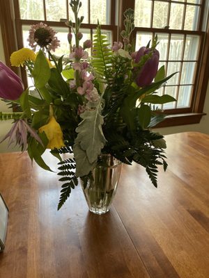 Beautiful Spring Bouquet put together by the lovely people at A Village Florist