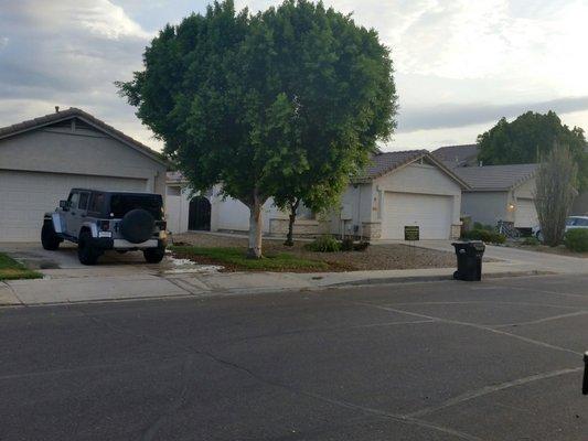 Comparison of the houses on the block before