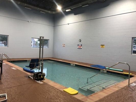 On-site, indoor, heated therapy pool