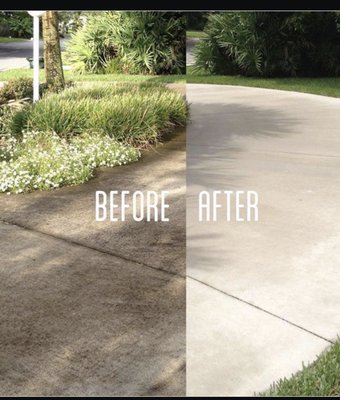 Surface cleaning a driveway