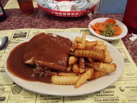 Hot Roast Beef Sandwich.