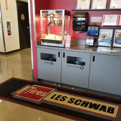 My favorite tire store and oil change.  In and out fast, and POPCORN!