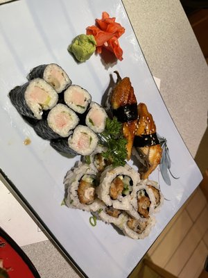 Negi Hama Maki Oyster Tempura Maki 2 Unagi Nigiri