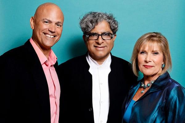 TV Show guest, Dr. Deepak Chopra & my co-host
 Stu Zimmerman.