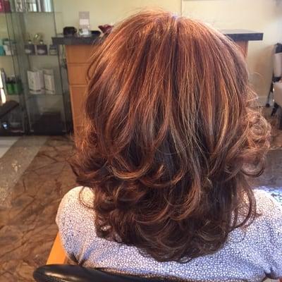 Corrective color, from a vibrant red to a beautiful believable color and highlight