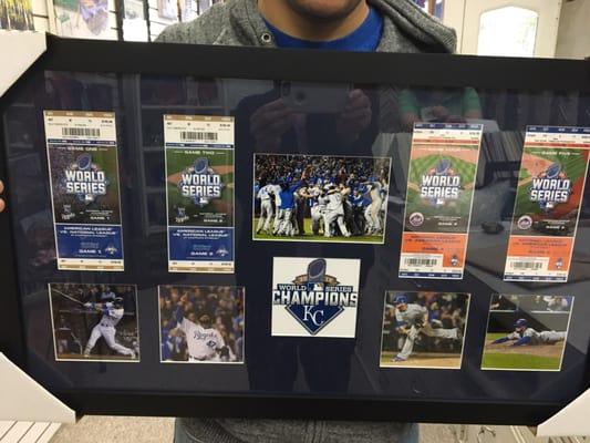 Sports tickets and news paper articles are just a few of the many things we frame.