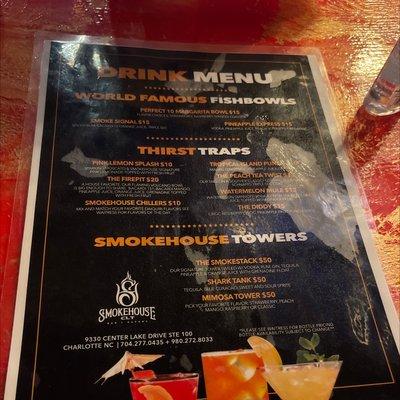 Drink menu