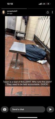 UNACCEPTABLE treatment towards employees, employed by TYSON!