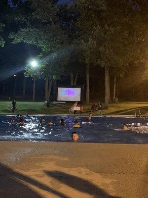 Movie night at the pool...