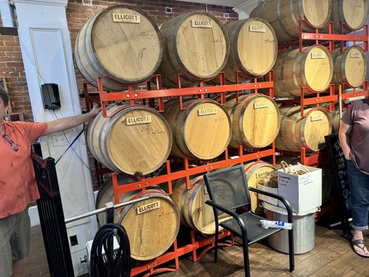 Aging barrels.....bourbon, rum and whiskey