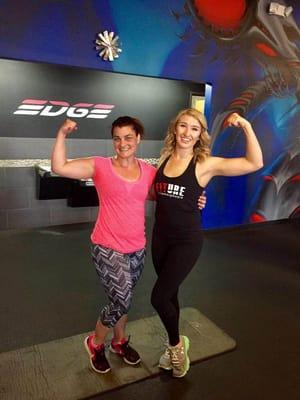 Personal Trainer Carolyn Roorda with client