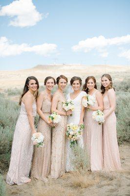 eastern wa film engagement photos, bridesmaids