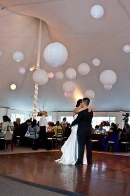 First dance - you can see the lanterns which Jen had hung - we loved it!