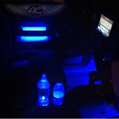 Custom interior RGB lighting. All hidden, not meant to be seen when off. Details make all the difference.