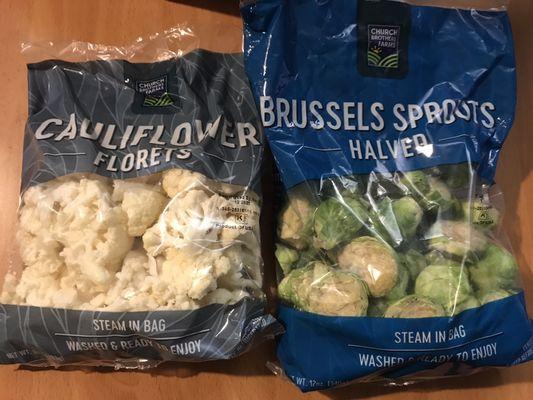 Cauliflower Florets & Halved Brussels Sprouts