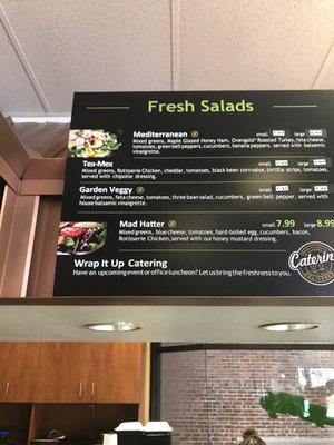 Salad menu.